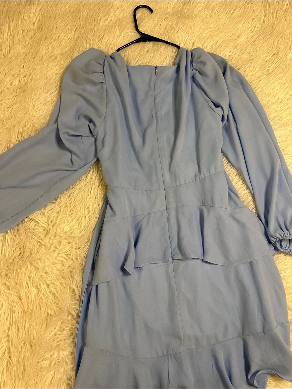 Altar'd State Light Blue Wrap Ruffle Mini Dress - Picture 4 of 4